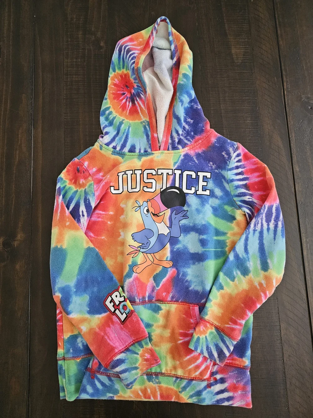Justice Girls' Rainbow Tie-Dye Hoodie - Multicolor